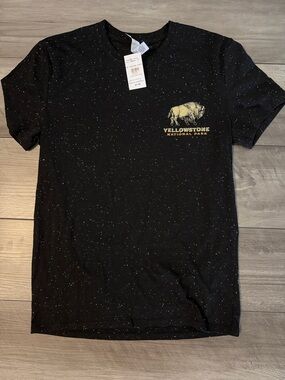 Women's Short Sleeve Black Speckled Tee